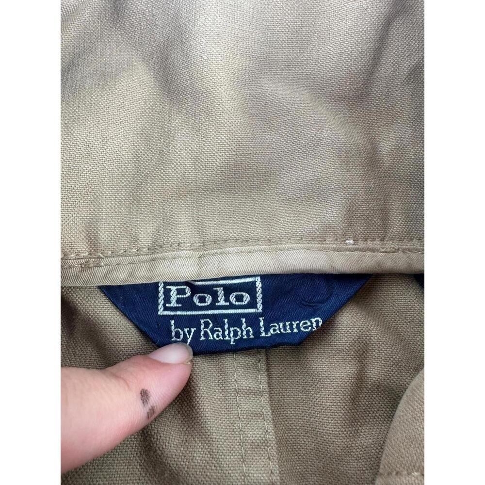 Vintage 90s Polo Ralph Lauren Military Safari Jacket Size M Beige WW2 Pockets - Picture 14 of 15
